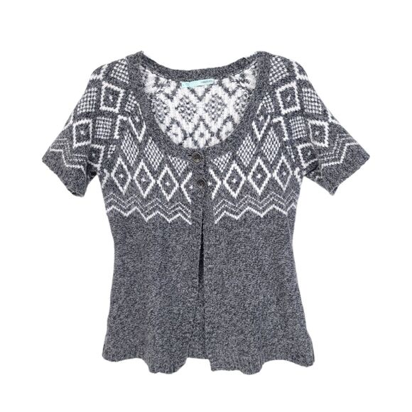 Maurices Sweater Womens Large Cardigan Chunky Knit Button Short Sleeve Scoop - Picture 1 of 9